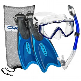  Máscara Cressi Pano 3 - Snorkel Supernova Dry - Conjunto de Snorkel Palau Fins