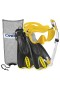  Cressi F1 Maske - Supernova Dry Snorkel - Palau SAF Fins Snorkelsæt