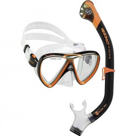  Cressi IkarDanmark Maske med Orion Dry Snorkel Combo - Sort/Orange