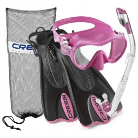  Cressi F1 Masker - Supernova Dry Snorkel - Palau SAF Vinnen Snorkelset