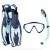  Cressi Tinetto Rocks -kuivasnorklaussetti - Tinetto-maski, iguaanikuivasnorkkeli, Rocks-räpylät